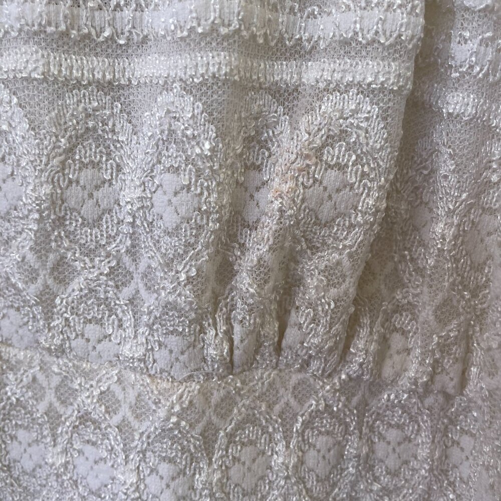 Vintage Veronica De Laurentiis Lacey White Mini Dress (Large) - Picture 6 of 12
